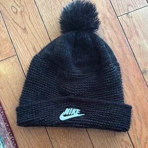 Nike Black Pom-Pom Knit Hat